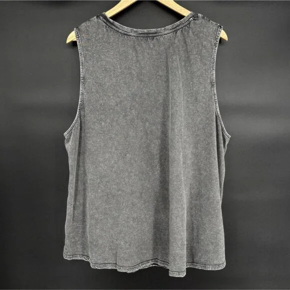 Bit & Bridle Women's Sleeveless Top 2X Gray 100% Cotton - Picture 2 of 7